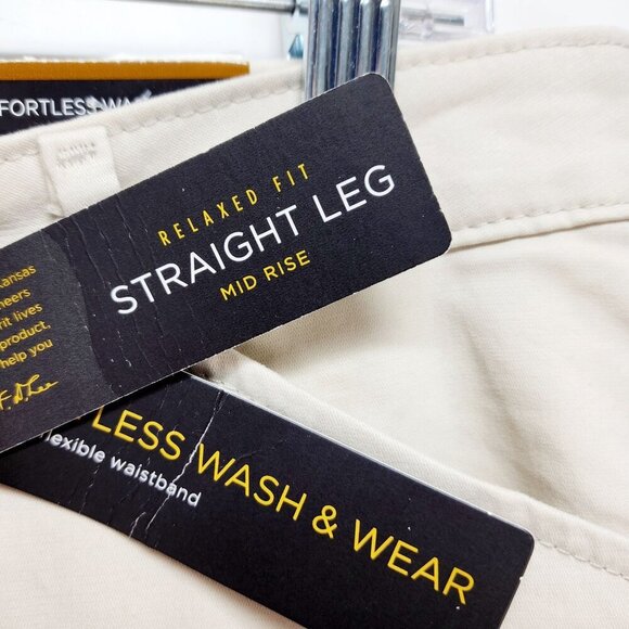 Lee chino pants Womens Relaxed Fit Straight Leg Mid Rise Size 14 Long beige - Picture 10 of 12